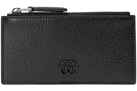 gucci juul case|Zip card case with Gucci script in black leather.